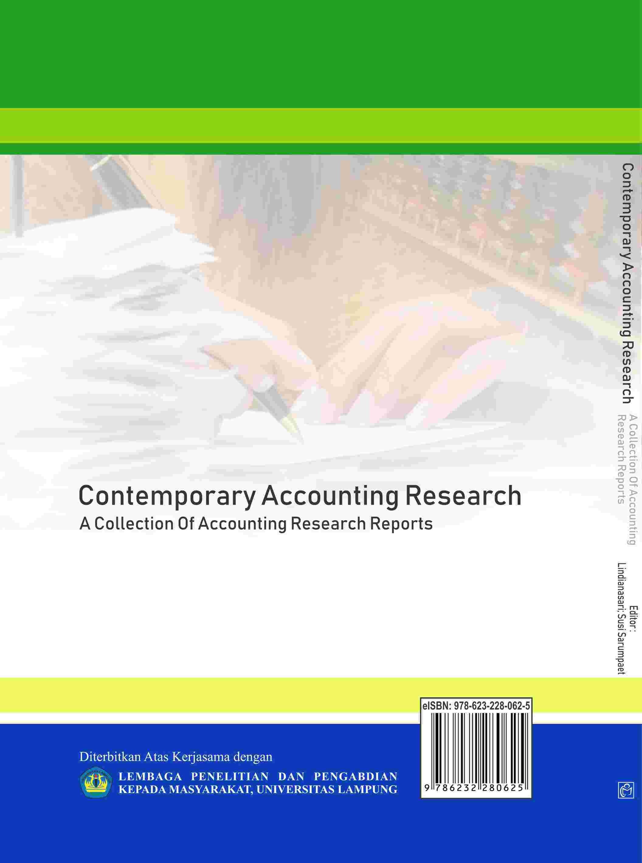 Contemporary Accounting Research; A Collection Of Accounting Research Reports